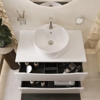 BOND T05805-S03410 Тумба c раковиной подвесная с белой столешницей