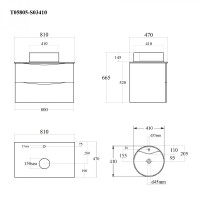 BOND T05805-S03410 Тумба c раковиной подвесная с белой столешницей