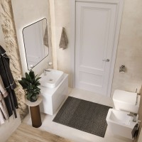 BOND T05805-S13500 Тумба c раковиной подвесная с белой столешницей