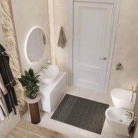 BOND T05805-S15590 Тумба c раковиной подвесная с белой столешницей