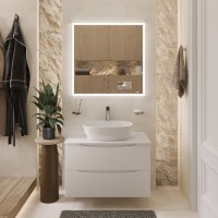 BOND T05805-S56500 Тумба c раковиной подвесная с белой столешницей