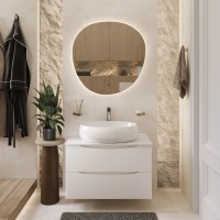 BOND T05805-S58600 Тумба c раковиной подвесная с белой столешницей