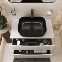 BOND T05805-S61508 Тумба c раковиной подвесная с белой столешницей