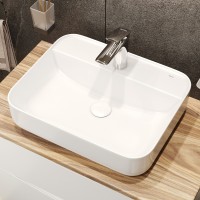 BOND T09805-S13500 Тумба c раковиной подвесная белая со столешницей под дерево