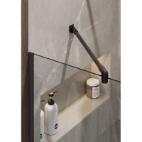 Душевая стенка Timo T10, 120 х 195 см, со свободным входом, стекло прозрачное, профиль черный