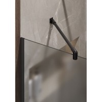 Душевая стенка Timo T11, 120 х 195 см, со свободным входом, стекло матовое, профиль черный
