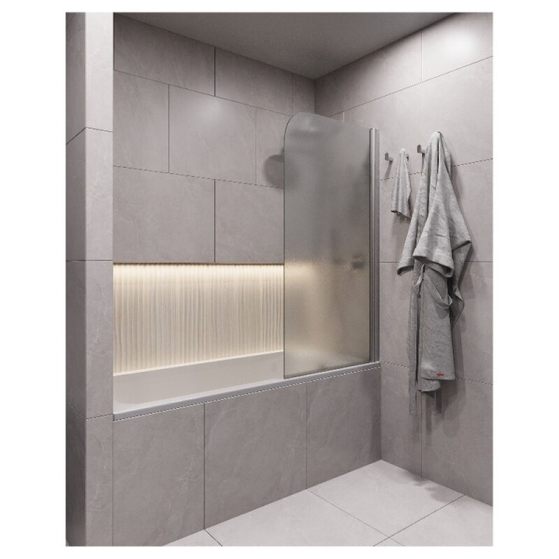 Шторка на ванну Timo T32, 80 см, стекло матовое, профиль хром