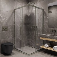 Душевой уголок Timo T36, 90 х 90 см, стекло прозрачное, профиль никель