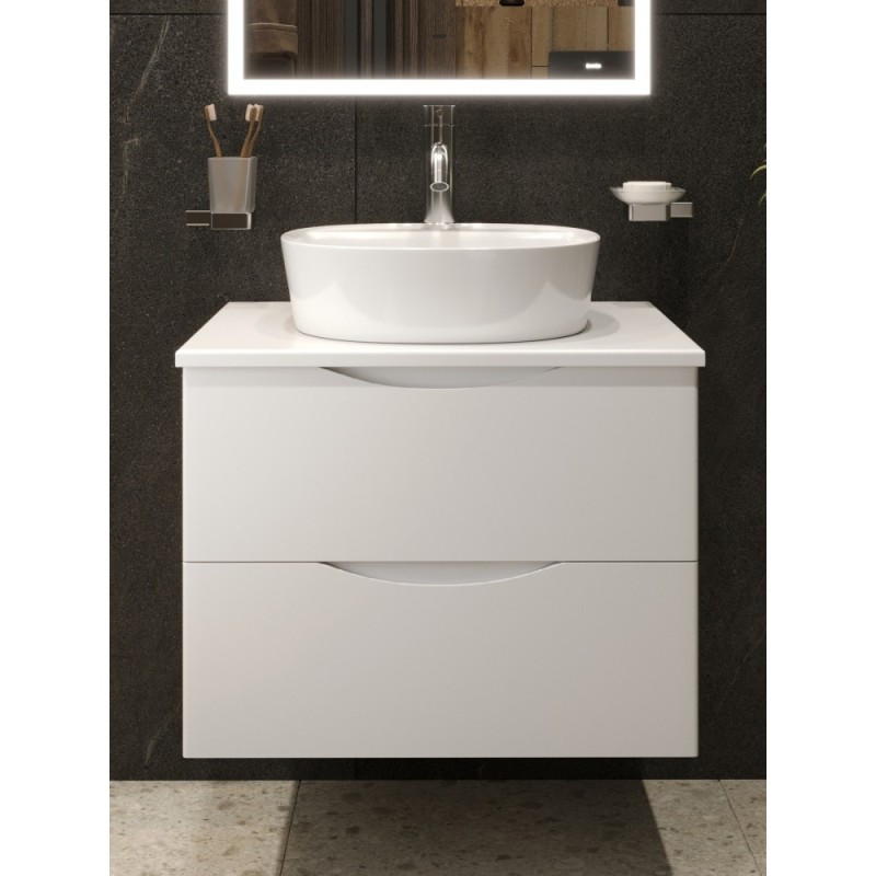 BOND T55605-S01410 Тумба c раковиной подвесная с белой столешницей