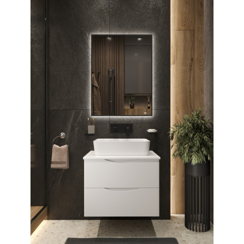 BOND T55605-S54480 Тумба c раковиной подвесная с белой столешницей