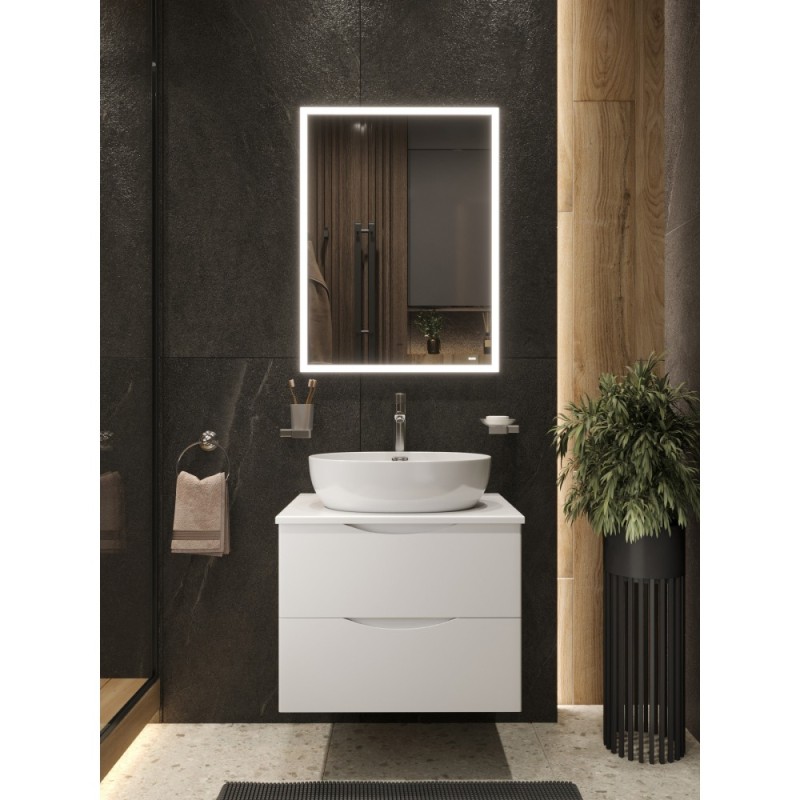 BOND T55605-S65490 Тумба c раковиной подвесная с белой столешницей