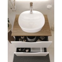 BOND T99605-S01410 Тумба c раковиной подвесная белая со столешницей под дерево