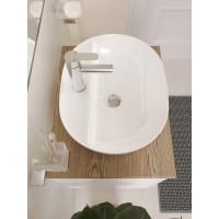 BOND T99605-S01500 Тумба c раковиной подвесная белая со столешницей под дерево