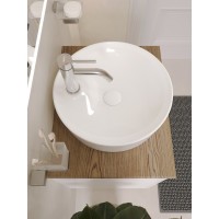 BOND T99605-S03430 Тумба c раковиной подвесная белая со столешницей под дерево