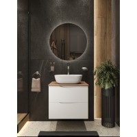 BOND T99605-S54450 Тумба c раковиной подвесная белая со столешницей под дерево