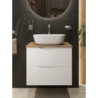 BOND T99605-S54450 Тумба c раковиной подвесная белая со столешницей под дерево