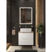 BOND T99605-S54480 Тумба c раковиной подвесная белая со столешницей под дерево