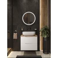 BOND T99605-S54500 Тумба c раковиной подвесная белая со столешницей под дерево
