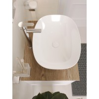 BOND T99605-S56500 Тумба c раковиной подвесная белая со столешницей под дерево