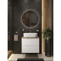BOND T99605-S61500 Тумба c раковиной подвесная белая со столешницей под дерево