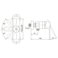 Смеситель для душа BelBagno Tanaro TAN-ESDM-CRM