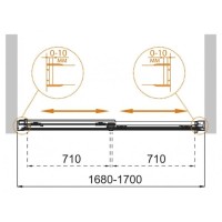 Шторка на ванну Cezares TANDEM-SOFT-VF-2-170/145-P/C-Cr-IV, 170 см, стекло прозрачное антикальций/рифленое, профиль хром