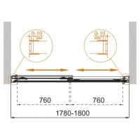 Шторка на ванну Cezares TANDEM-SOFT-VF-2-180/145-C-Cr-IV, 180 х 145 см, стекло прозрачное антикальций, профиль хром