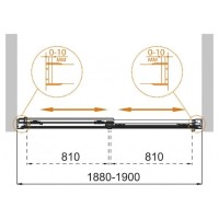 Шторка на ванну Cezares TANDEM-SOFT-VF-2-190/145-C/P-Cr-IV, 190 х 145 см, стекло прозрачное антикальций/рифленое, профиль хром