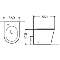 Подвесной безободковый унитаз Aquanet Tavr 2.0 W MB LX-1907MB (279092), крышка микролифт, цвет черный матовый