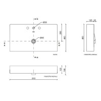 Раковина керамическая Tecla by Cezares Touch TC05011, 80 х 46 см