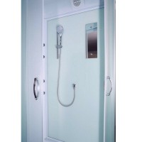 Душевая кабина Timo Eco TE-0701-T-STUN-T-CH/C, 100 х 100 см, стекло матовое, профиль белый, хамам, стул
