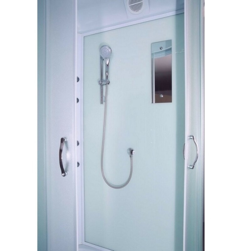 Душевая кабина Timo Eco TE-0701-T-STUN-T-CH/C, 100 х 100 см, стекло матовое, профиль белый, хамам, стул