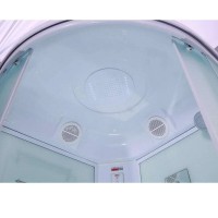 Душевая кабина Timo Eco TE-0701-T-STUN-T-CH/C, 100 х 100 см, стекло матовое, профиль белый, хамам, стул