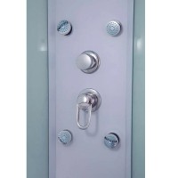 Душевая кабина Timo Eco TE-0709-T-STUN-T-CH/C, 90 х 90 см, стекло матовое, профиль белый, хамам, стул