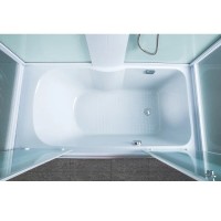 Душевая кабина Timo Eco TE-0750-T-STUN, 148 x 80 см, стекло матовое, профиль белый, хамам