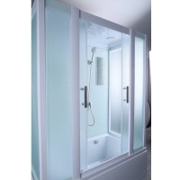 Душевая кабина Timo Eco TE-0750-T-STUN, 148 x 80 см, стекло матовое, профиль белый, хамам