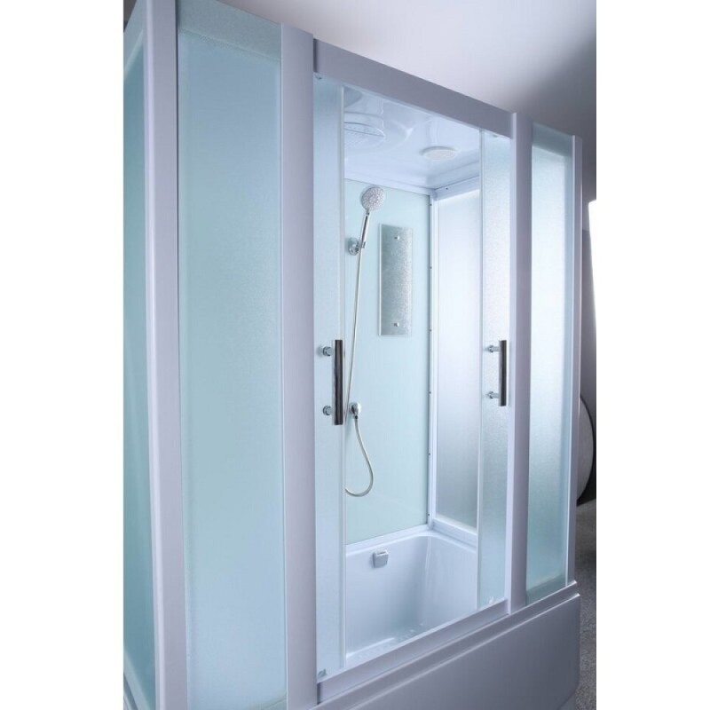 Душевая кабина Timo Eco TE-0750-T-STUN, 148 x 80 см, стекло матовое, профиль белый, хамам