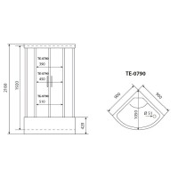 Душевая кабина Timo Eco TE-0790-T-STUN, 90 х 90 см, стекло матовое, профиль белый, хамам
