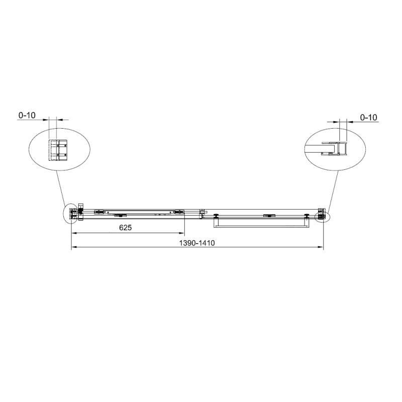 Душевая дверь Terminus Альба 01, 1DS140х220C, 140 см, стекло прозрачное, профиль хром