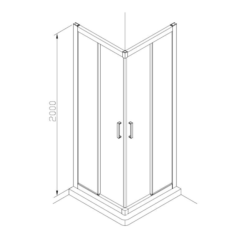 Душевой уголок Terminus Соренто 05, 5ES90х90B, 90 x 90 см, стекло прозрачное, профиль черный матовый
