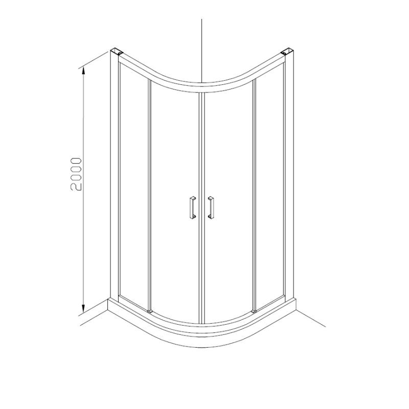 Душевой уголок Terminus Соренто 06, 6ES100х100B, 100 x 100 см, стекло прозрачное, профиль черный матовый