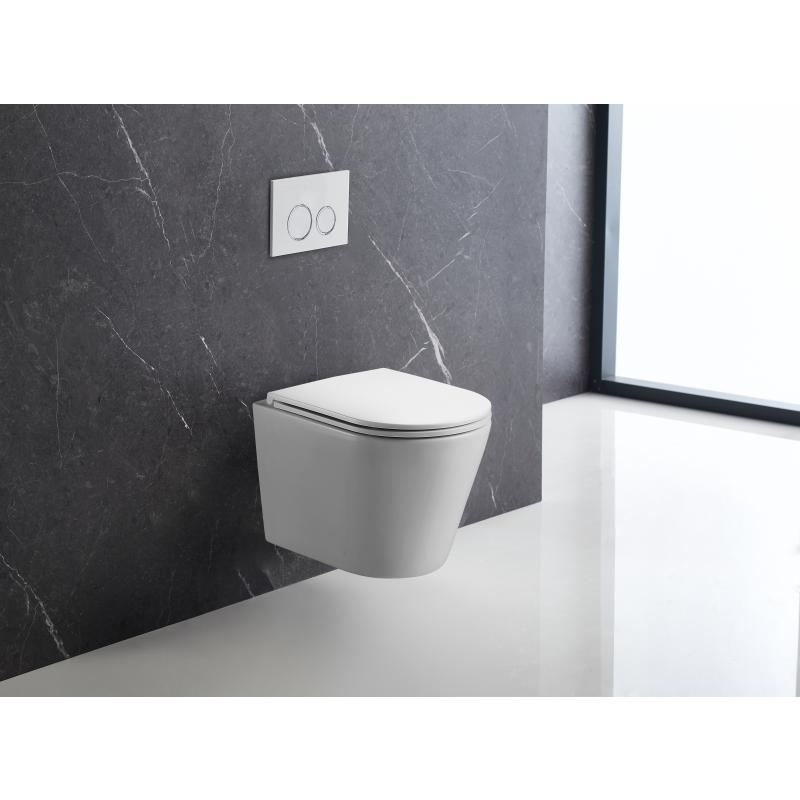 Подвесной унитаз Terminus Классик, 02W54x36W, безободковый, крышка-сиденье микролифт, белый