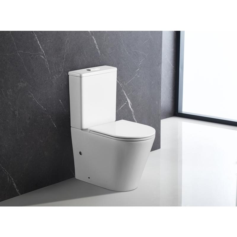 Унитаз-компакт Terminus Аврора, 11F62x39W, безободковый, крышка-сиденье микролифт, белый