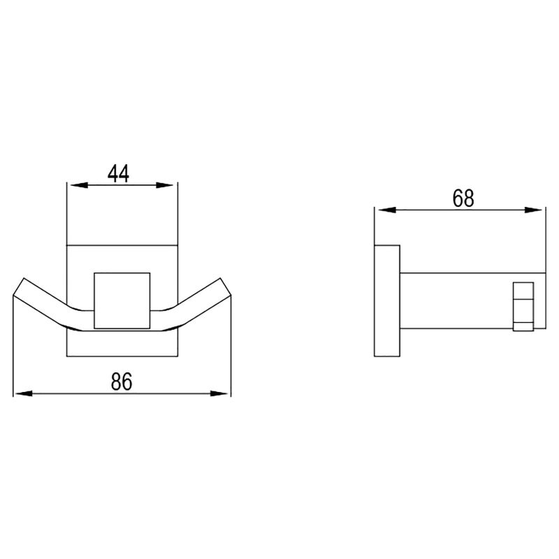 Двойной крючок Timo Selene 10012/00 Хром