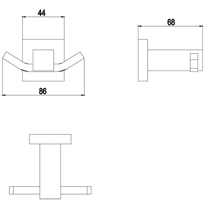 Двойной крючок Timo Selene 17012/17 Золото матовое