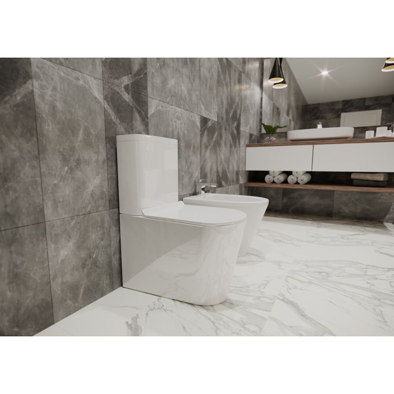 Унитаз напольный, пристенный с бачком TIMO RIMLESS INARI ТК-501