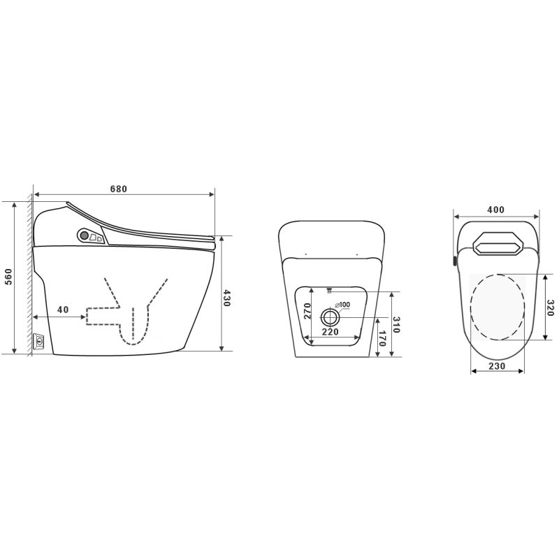 Унитаз биде Timo TE-731 подвесной Белый с Микролифтом