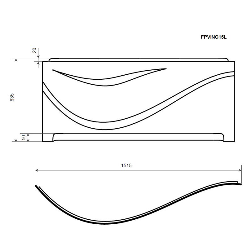 Экран Timo FPVINO15 L 151.5x63.5