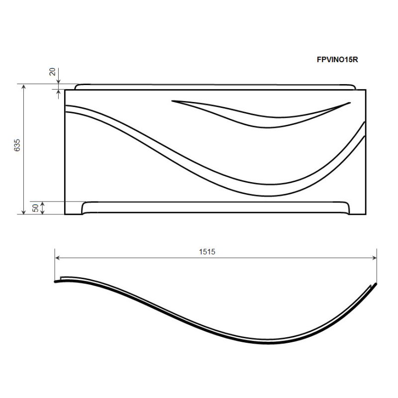 Экран Timo FPVINO15 R 151.5x63.5