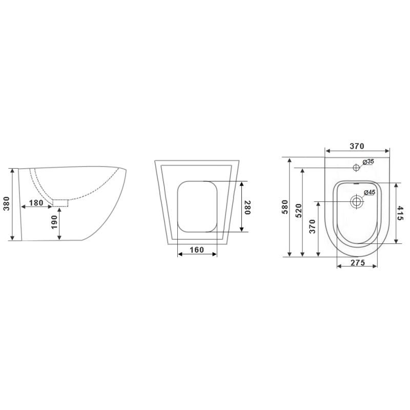 Биде напольное TIMO KULO ТК-402